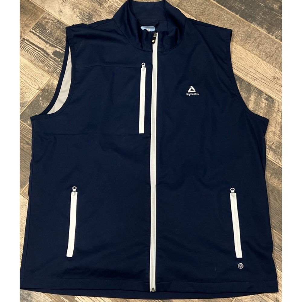 FootJoy TempoSeries Golf Vest Mens Blue Water Resistant Bug Canoe Logo 30073 2XL